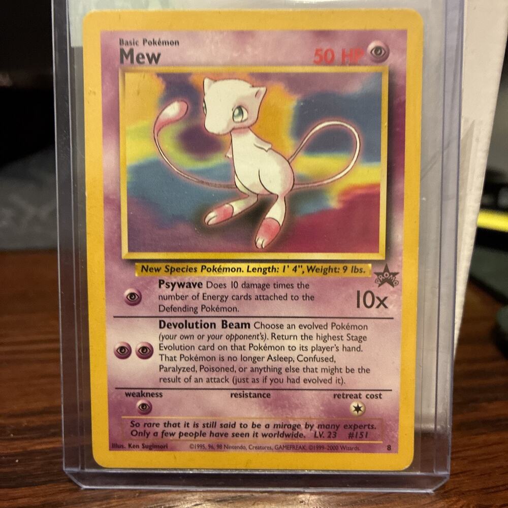 Mew Promo Pokemon Card English 2000 Vintage 8 Near Mint WBSP